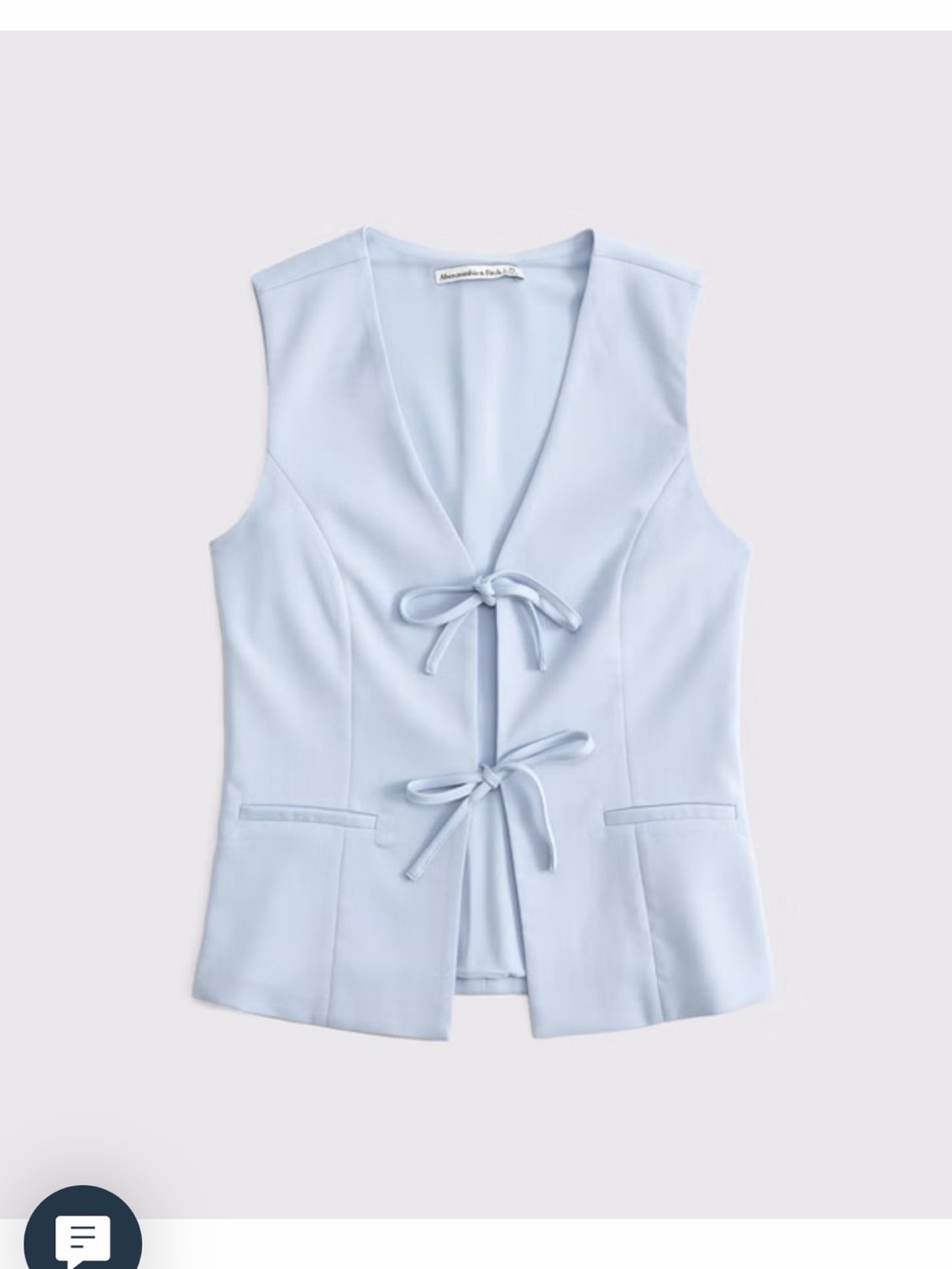 Abercrombie & Fitch Light Blue Tie- front tailored vest
